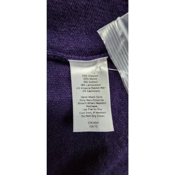 Talbots Womens Cashmere Blend Lightweight Cardigan Sequened Buttons L - Picture 4 of 9